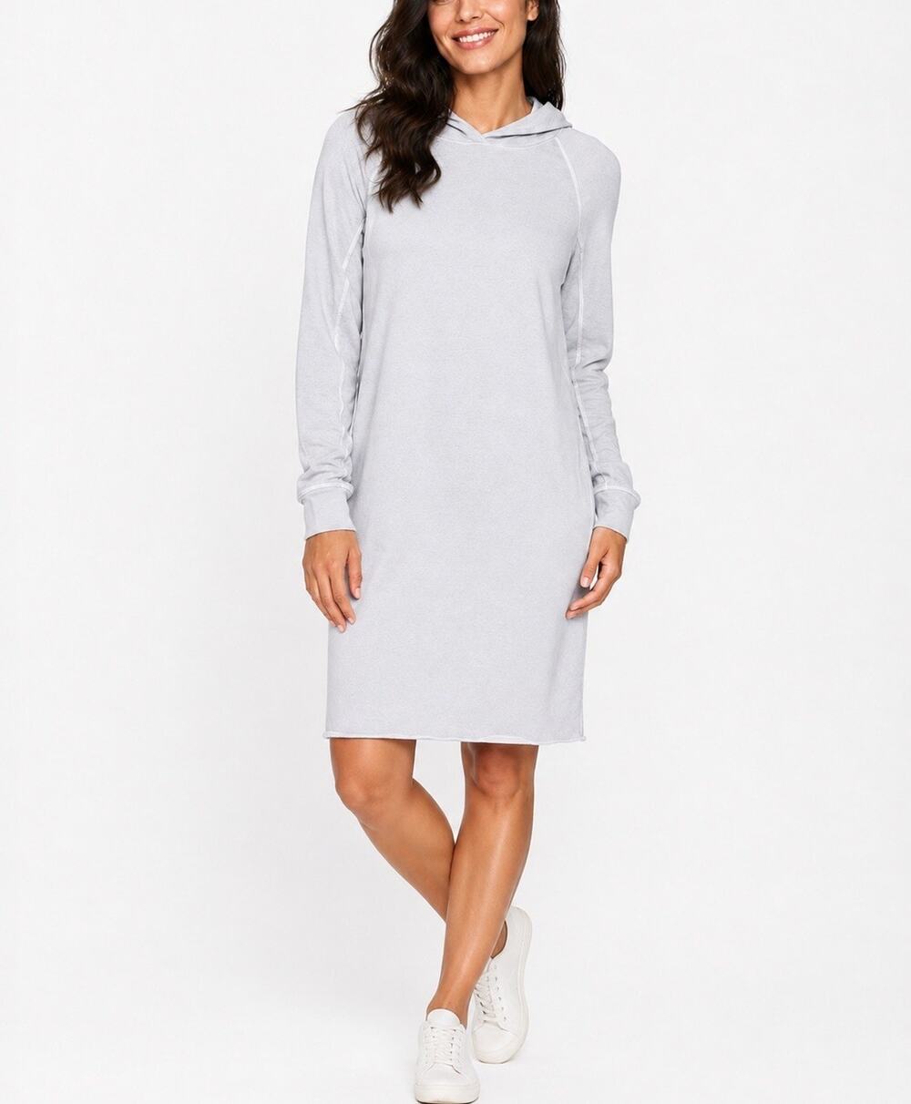 James Perse Hoodie Sweatshirt Dress Sz 1 (Small) French Terry Gray Athleisure